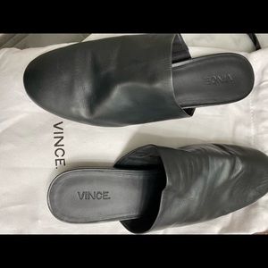 Vince Leather Mule Slides